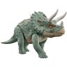 Mattel Jurassic World Gigantische Trackers Triceratops, dinosaurus, actiefiguur, speelgoed van grotere soort, kopstootaanval, geëvolueerde hoorn, digitaal spel HTK79