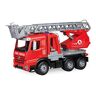 Lena 04615 Worxx brandweerladderwagen Mercedes Benz Arocs, brandweerauto ca. 48 cm, brandweerwagen, rood