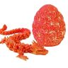 NEFLUM 3D-geprinte draak in ei, gelede draak met kristallen draak ei, kleurrijke parelglans beweegbare flexibele gewrichten draak speelgoed, draak eieren met draak binnen, verrassing paasei draak fidget