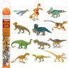 Safari Ltd. Gevederde dinosaurus Toob 681904-12 x handbeschilderde verzamelfiguren in tube-aposaurus, triceratops, iguanodon, corythosaurus, stegosaurus, ankylosaurus, tyrannosaurus rex, dimetrodon,