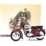 Atlas Model Motorfiets 1/24 Tsjechische motorfiets Jawa 354-04 zilver rood. CZ Motorbike