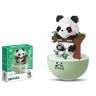 KeKeDuo Panda klembouwstenen, mini-bouwstenen, 543 klembouwstenen, dier, micro-bouwset, niet compatibel met grote merken