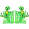 HeySplash Inflatable Arm Bands for Kids Floatation Sleeves Floats Tube Water Wings Swimming Arm Floats Cute, Dinosaur Green