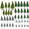 Woohome NA  44 stuks bomen modelbouw, cederbomen gemengd model boom, 3,5 cm ~ 10 cm bomen, spoorweglandschap miniatuur bomen voor doe-het-zelf groene landschappen