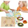 Elinrat Geoborden voor kinderen, Houten geoboard met elastiekjes, Montessoribord voor vormherkenning en creativiteit Houten prikbord met elastiekjes