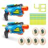 XSHOT Dino Attack Dino Striker 2 Pack (2 Blasters, 6 Medium Egg, 48 Darts), Blauw Toy Blaster