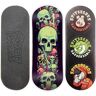 SPITBOARDS 34mm fingerboard deck echt hout (5 lagen) Classic Popsicle Street Shape Grootte: 34 x 96 mm Single Graphic Deck (Real Wear) Optimized Concave Slimey Skulls