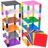 Strictly Briks Brik Tower 4 bouwplaten en 30 Stackers regenboogkleuren 15 x 15 cm