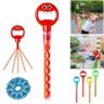 Seymal Bubble Wands for Kids, 32 Hole Smiling Face Bubble Stick with Bubbles Refill, Children's Bubble Wand Toy, 5-Claw Bubble Wands for Kids, Bubble Machine for Summer Toy Party Favor (Color : Red)