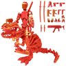 Fzysjve T13 actiefiguur, Titan 13 actiefiguur, 3D-geprint meervoudig beweegbaar figuur, Robo 13 actiefiguur, Lucky 13 actiefiguur, Dummy 13 actiefiguur speelgoed (Color : Dinosaur Knight-Red)