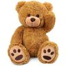 LotFancy 50 cm teddybeer, knuffel, schattig knuffeldier knuffel met voetafdrukken cadeaus voor kinderen meisjes vriendin verjaardag, koffie