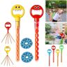 Seymal Bubble Wands for Kids, 32 Hole Smiling Face Bubble Stick with Bubbles Refill, Children's Bubble Wand Toy, 5-Claw Bubble Wands for Kids, Bubble Machine for Summer Toy Party Favor (Color : 2pcs-b)