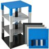 Strictly Briks Brik Tower Klassieke bouwplaten 100% compatibel met alle grote merken bouwstenen voor torens en meer 4 stapelbare bouwplaten & 30 Stackers ruimtekleuren 15 x 15 cm (de bouwplaten)