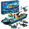 Lego City Poolonderzoeksschip, Grote Drijvende Speelgoed Boot met een Helikopter, Onderwaterrobot, Vikingscheepswrak, 7 Minifiguren en Walvis Poppetje, Cadeau voor 7+ Jaar Oude Kinderen 60368