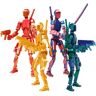 Fzysjve T13 actiefiguur, Titan 13 actiefiguur, 3D-geprint meervoudig beweegbaar figuur, Robo 13 actiefiguur, Lucky 13 actiefiguur, Dummy 13 actiefiguur speelgoed (Color : Four-Warriors)