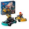 Lego City Karts en racers Kleuter Speelgoed met Race Auto en 2 Minifiguren van Coureurs, Leuk Cadeau voor Kinderen vanaf 5 Jaar, Jongens en Meisjes 60400