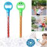 ZHEQREWI 32 Hole Smiling Face Bubble Stick with Bubbles Refill, 2024 New Five Claw 32 Hole Bubble Toy, 5 Claw Bubble Wands, Bubble Machine for Summer Toy Party Favor, Children's Bubble Wand (Blue & Green)