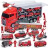 JOYIN 10-in-1 brandweerman vrachtwagen speelgoed machine brandweervoertuigen kinderen voor spelletjes brandweerman