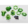 Traxxas Wheel hubs, splined, 17mm (green-anodized) (4)/ wheel nuts, splined, 17mm (blue-anodized) (4)/ screw pins, 4x13mm (with threadlock) (4)