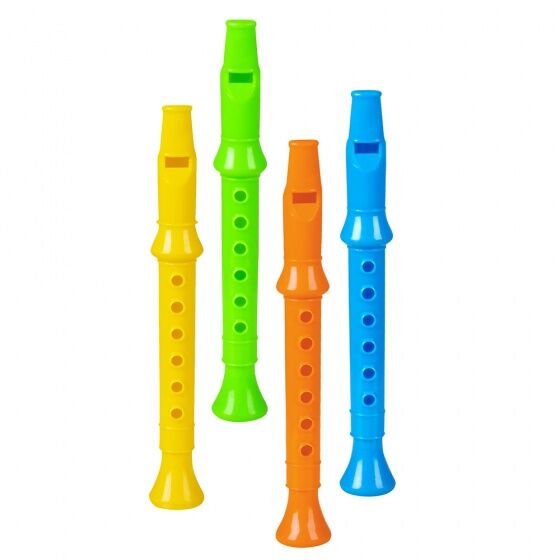 Boland blokfluit 14 cm 4 stuks - Multicolor