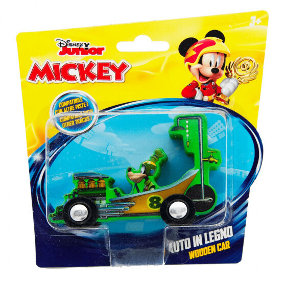 Disney racewagen Goofy junior 15 cm hout groen - Groen