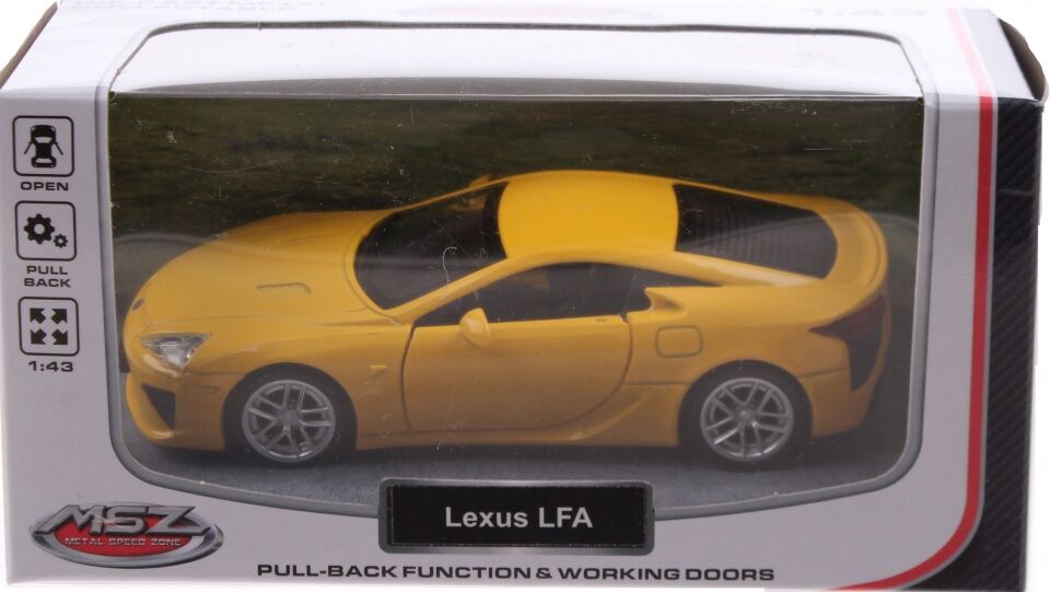 Johntoy sportauto schaalmodel 1:43 8 cm Lexus geel - Geel