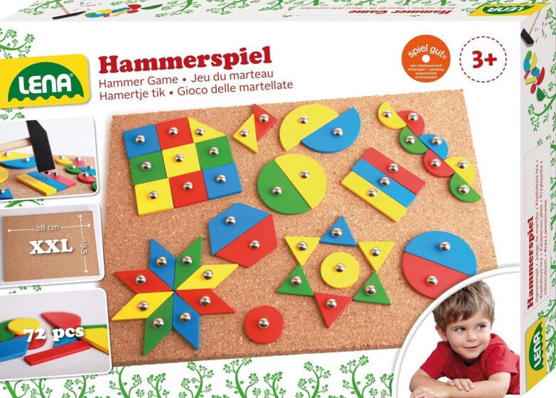 Lena kinderspel hamertje tik junior hout 75 delig - Multicolor