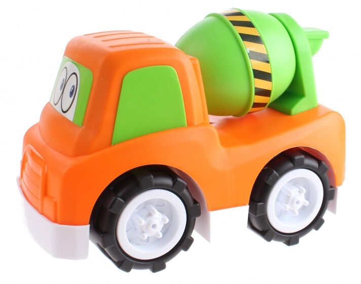 Let's Play tekenfilmauto betonwagen 30 cm jongens oranje/groen - Oranje,Groen