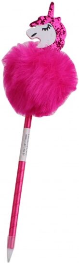 LG-Imports LG Imports Fluffy balpen met eenhoorn roze 28,5 cm - Roze