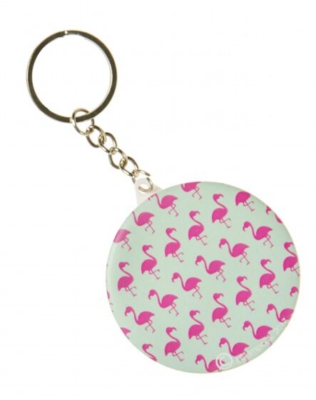 LG-Imports LG Imports sleutelhanger flamingo met spiegel 5,8 cm - Groen