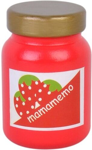 Mamamemo pot aardbeienjam hout 6 cm rood - Rood