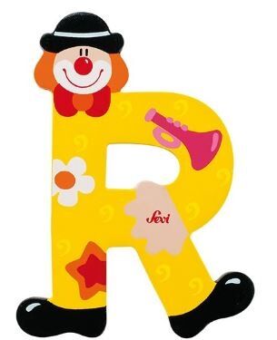 Sevi Letter R Clown 10 cm - Geel