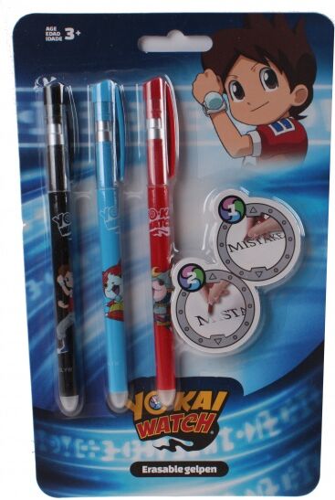 Slammer uitwisbare gelpennen Yo Kai Watch 3 stuks - Multicolor