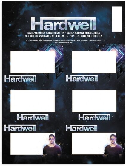 Stationery Team etiketten Hardwell 18 stuks - Multicolor