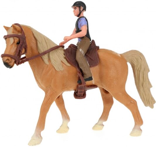 Toi-Toys Toi Toys paard met mannelijke ruiter 15 cm bruin - Bruin