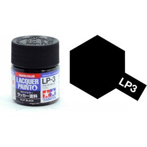 Byggesett Lakkmaling LP-3 Flat Black Matt Tamiya 82103 - 10ml