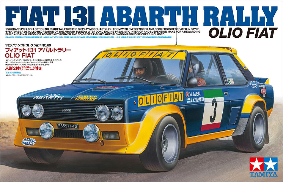 Fiat 131 Abarth Rally Olio Fiat Tamiya 1:20 Byggesett