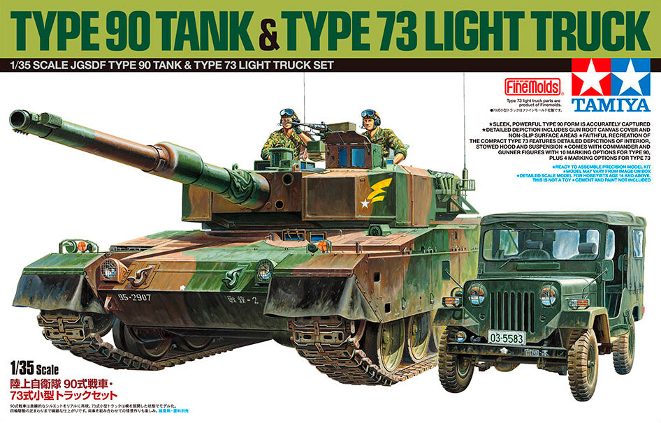 Type 90 Tank & Type 73 Light Truck Set Tamiya 1:35 Byggesett - JGSDF
