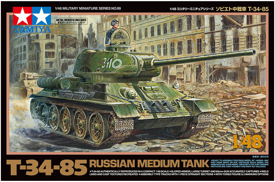 Russian Medium Tank T-34-85 Tamiya 1:48 Byggesett