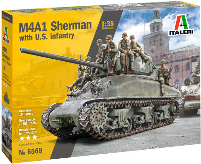 M4A1 Sherman with US Infantry Italeri 1:35 Byggesett