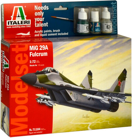 MiG 29A Fulcrum Starter Set Italeri 1:72 Byggesett