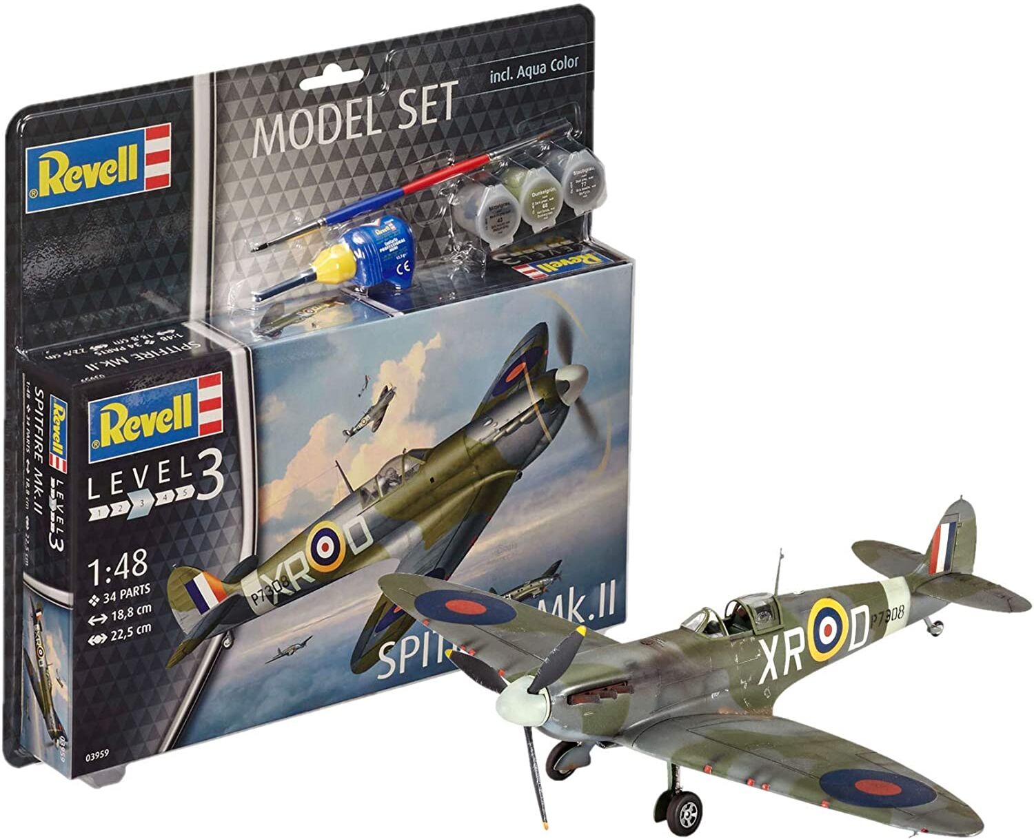 Spitfire Mk. II Model Starter Set Revell 1:48 - ca 19cm