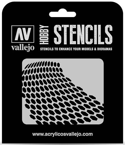 Hobby Stencils Distorted Honeycomb Vallejo