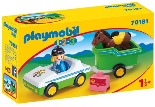 Playmobil 1.2.3 - Bil med hestetransport