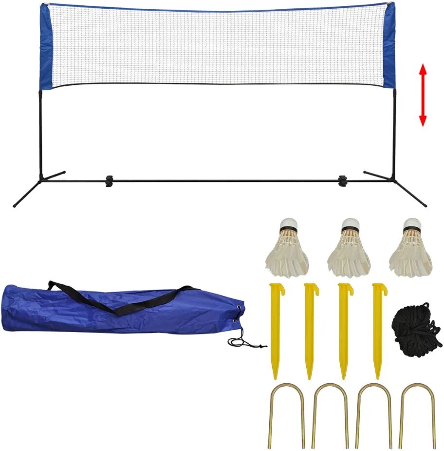 vidaXL Badmintonnett med fjærballer 300x155 cm