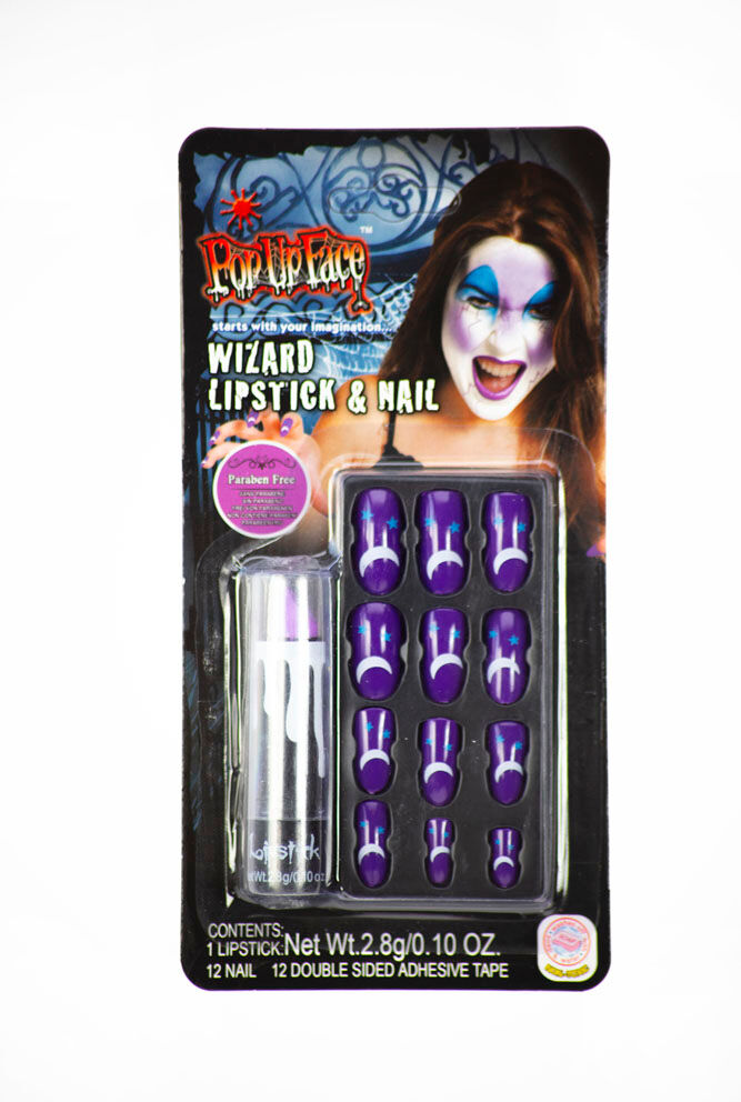 Halloween Pop Up Face - Wizard Lipstick & Nail