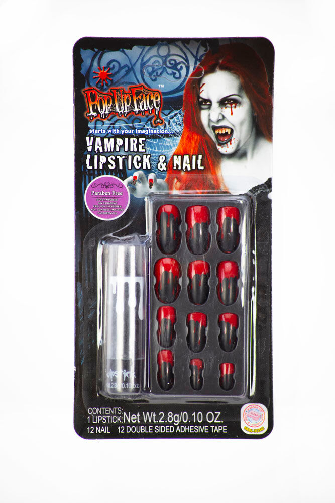 Halloween Pop Up Face - Vampire Lipstick & Nail