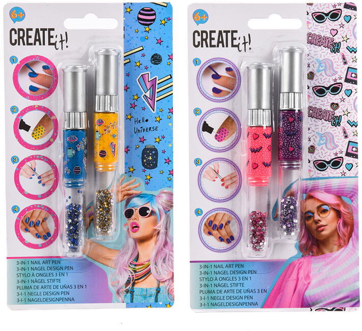 Create It! Create It 3-I-1 Neon Neglelakk Penn (Assortert)