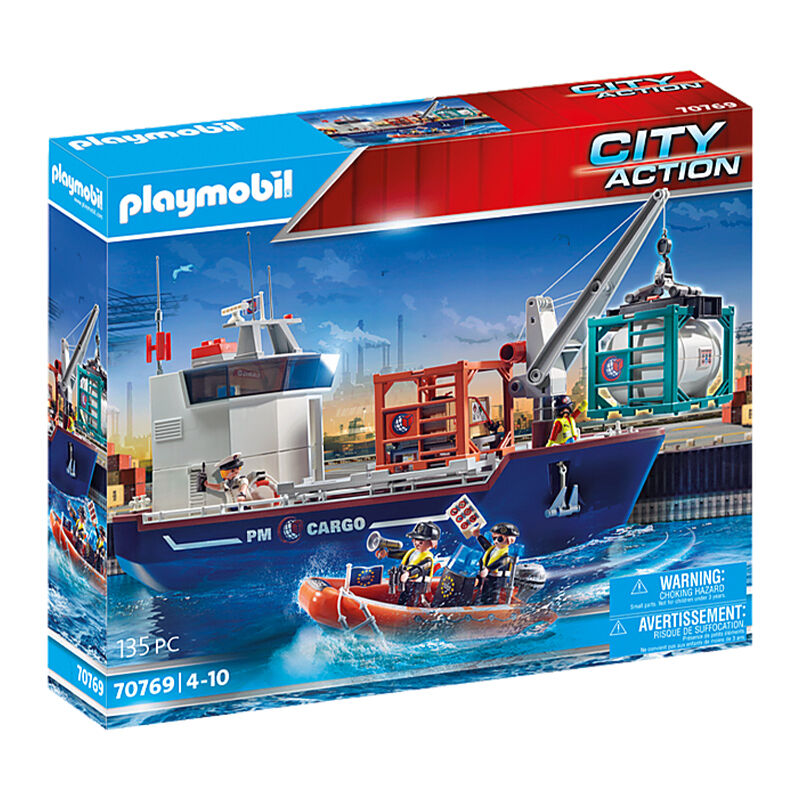 Playmobil City Action - Frakteskip Med Båt 70769