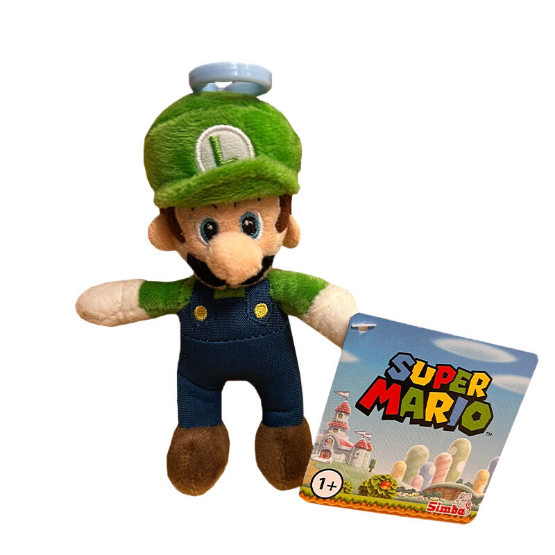 Nintendo Super Mario Plysj Nøkkelring 14 Cm - Luigi